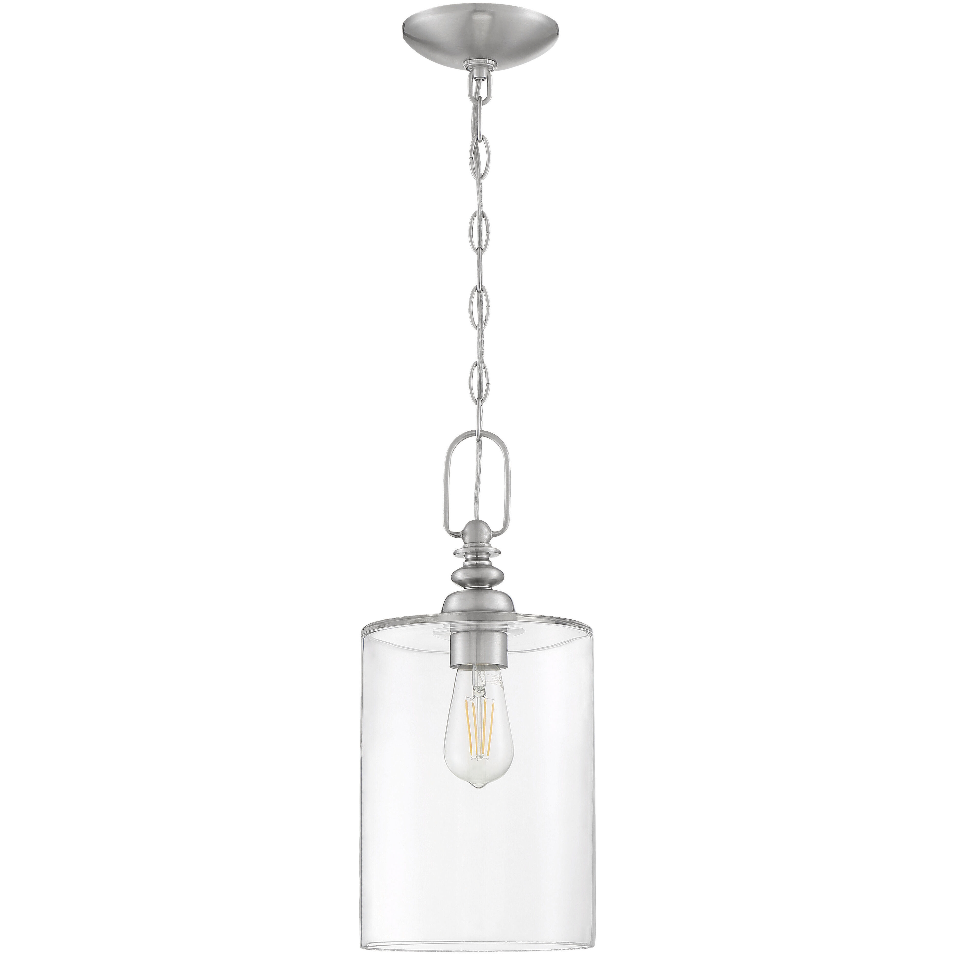 Neighborhood Dardyn 1 Light 7.5 inch Brushed Polished Nickel Mini Pendant Ceiling Light in Clear Glass