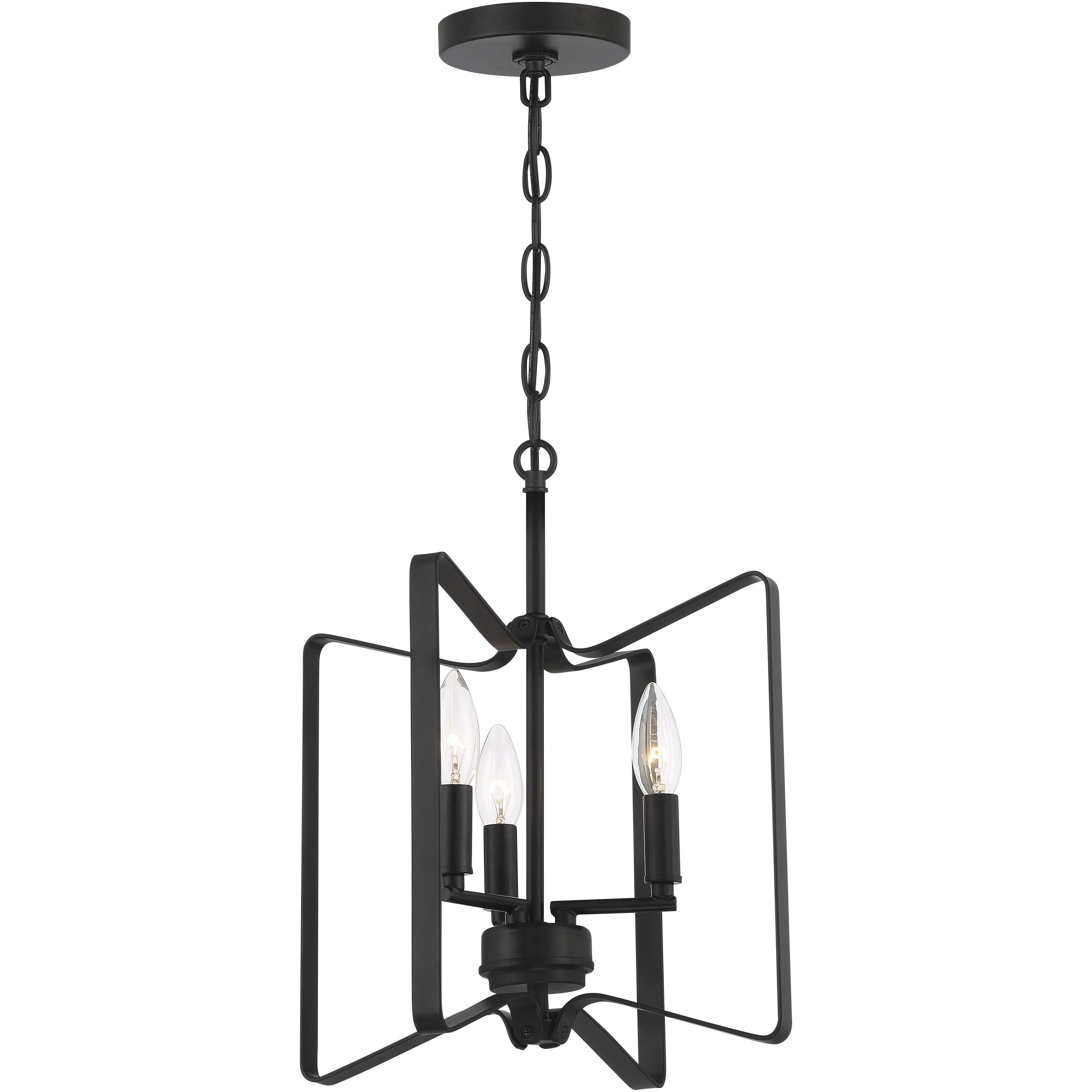 Shayna 3 Light 13 inch Flat Black Convertible Semi Flush Ceiling Light