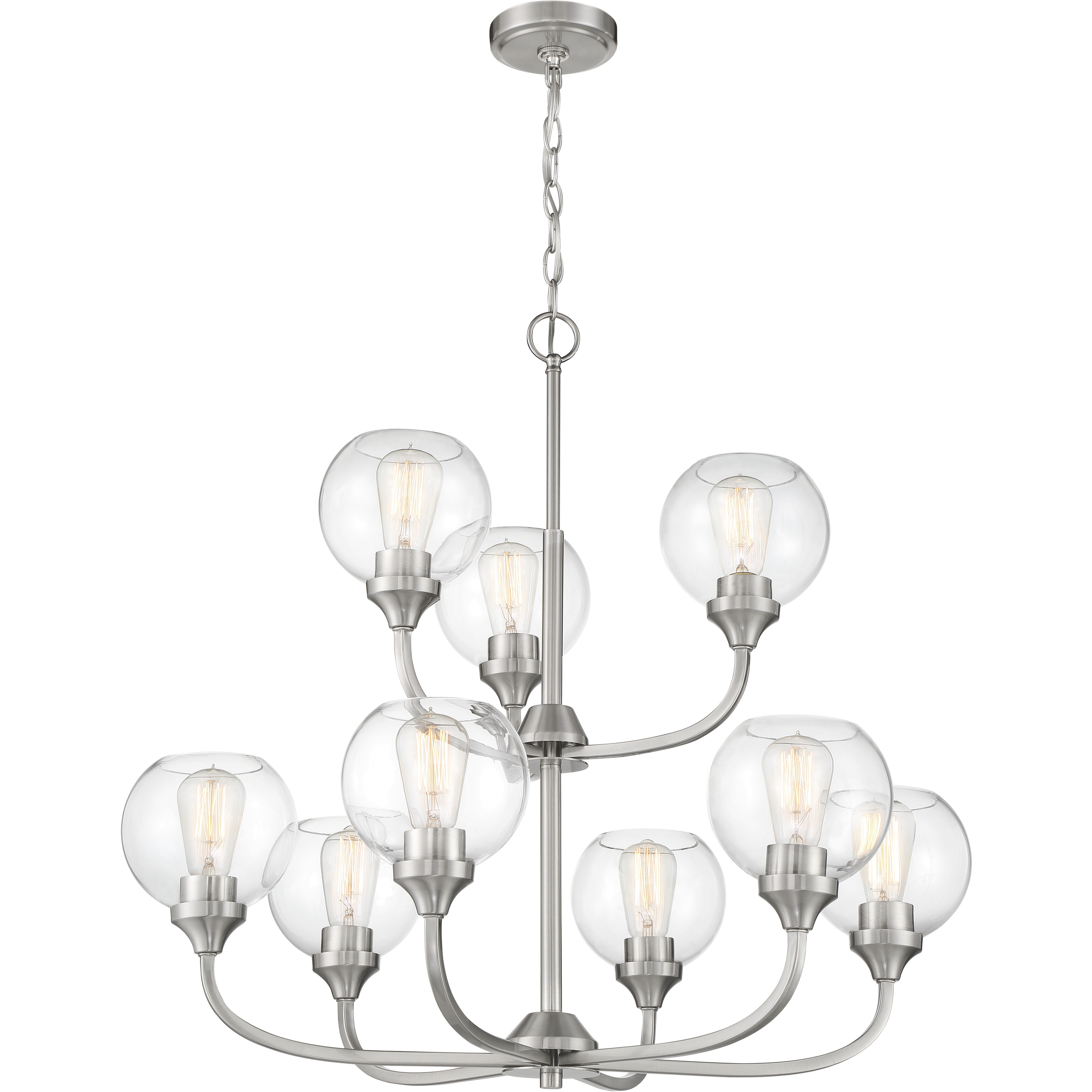 Glenda 9 Light 29.5 inch Brushed Polished Nickel Chandelier Ceiling Light