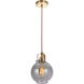 Gallery State House 1 Light 8 inch Vintage Brass Mini Pendant Ceiling Light in Smoked Clear Glass