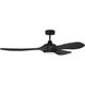 Envy 60 inch Flat Black with Walnut Blades Ceiling Fan