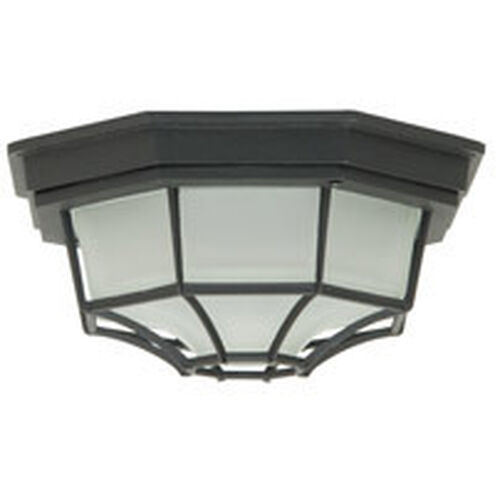 Bulkheads 1 Light 9 inch Textured Black Outdoor Flushmount in Textured Matte Black, Small