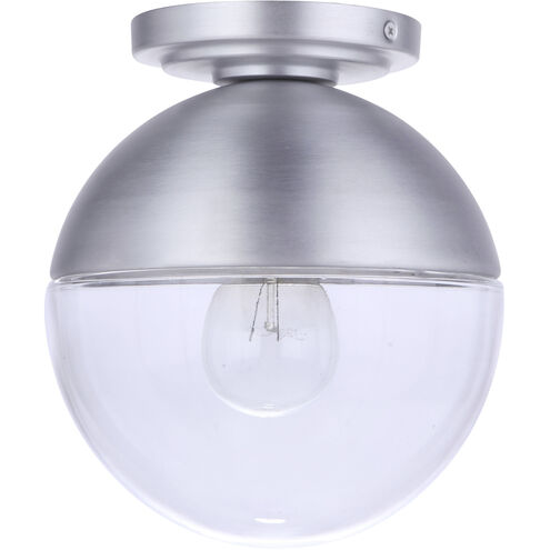 Evie 1 Light 7.5 inch Satin Aluminum Outdoor Flushmount