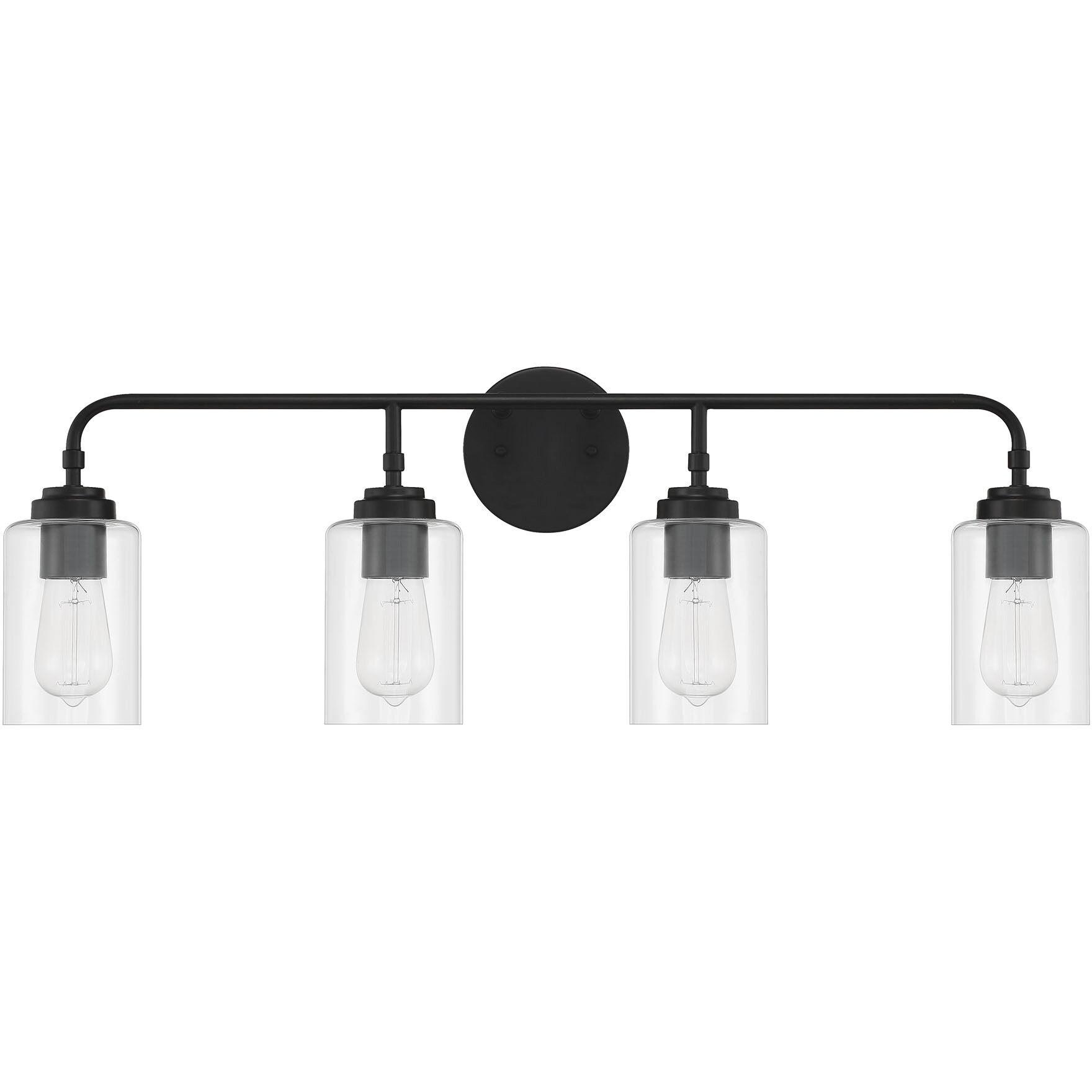 Stowe 4 Light 31 inch Flat Black Vanity Light Wall Light
