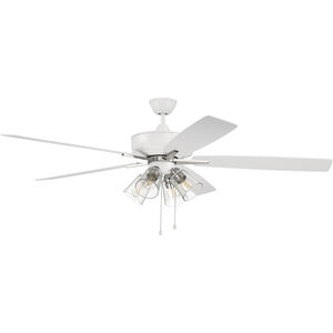 Super Pro 4 60 inch White and Polished Nickel with White/Washed Oak Blades Contractor Fan