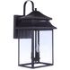 Crossbend 3 Light 24 inch Dark Bronze Gilded Outdoor Wall Lantern