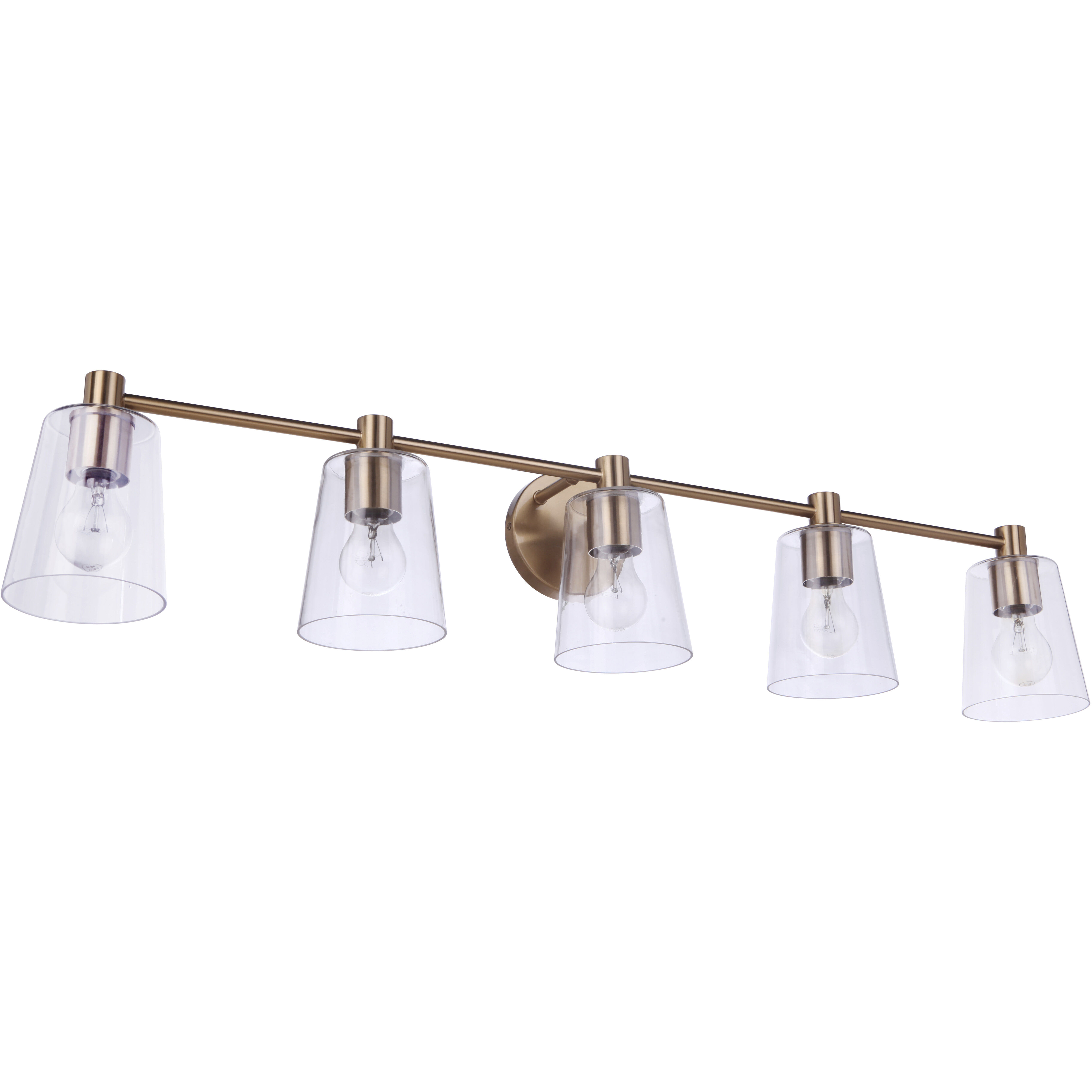 Emilio 5 Light 42 inch Satin Brass Vanity Light Wall Light