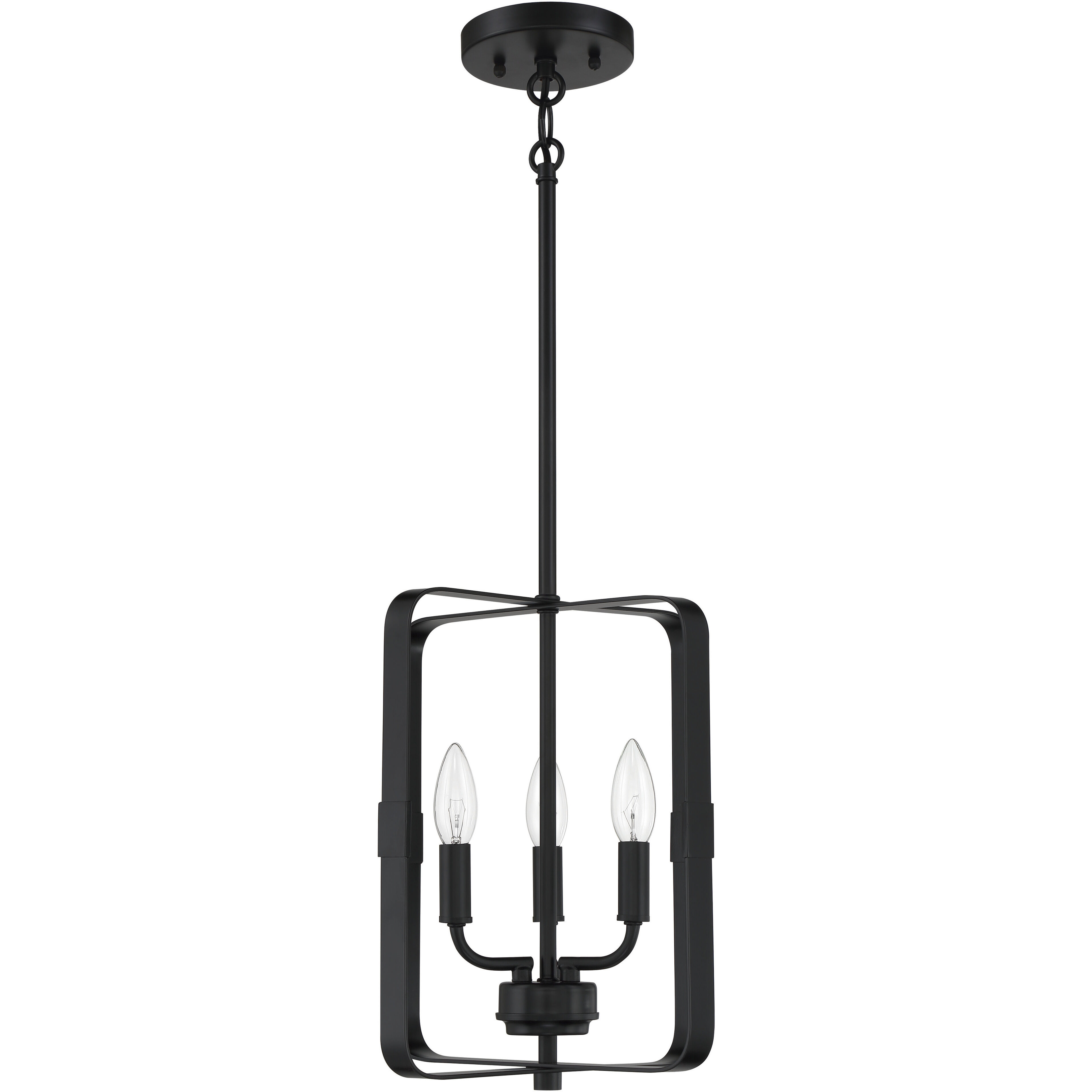 Stowe 3 Light 12 inch Flat Black Foyer Light Ceiling Light