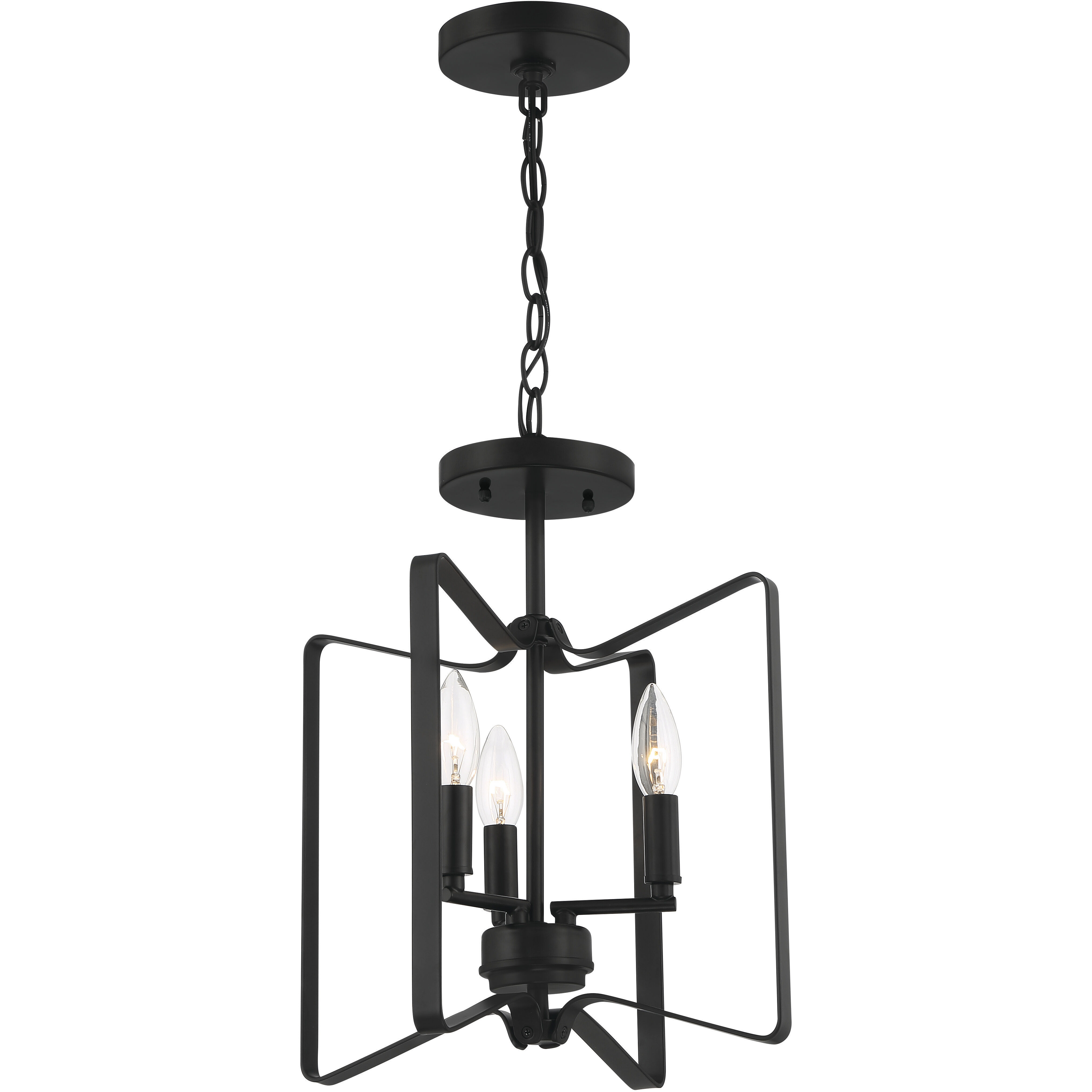 Shayna 3 Light 13 inch Flat Black Convertible Semi Flush Ceiling Light