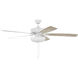 Super Pro 111 60 inch White with White/Washed Oak Blades Contractor Ceiling Fan