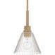 Pleated 1 Light 7.13 inch Premium Bronze Mini Pendant Ceiling Light