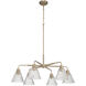 Pleated 6 Light 35.13 inch Premium Bronze Chandelier Ceiling Light