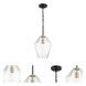 Avante Grand 1 Light 9 inch Flat Black/Satin Brass Pendant Ceiling Light