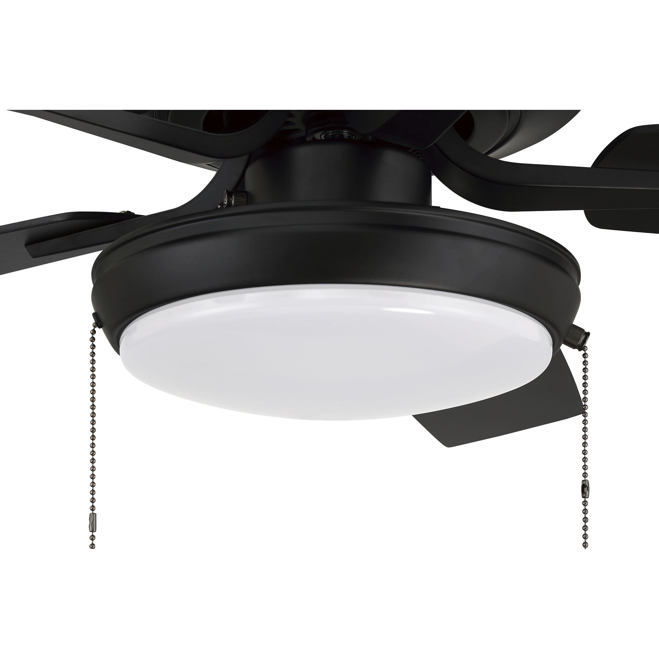 Pro Plus 119 52 inch Flat Black with Flat Black/Grey Wood Blades Contractor Ceiling Fan, Pan