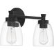 Henning 2 Light 16 inch Flat Black Vanity Light Wall Light