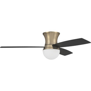 Daybreak 52 inch Satin Brass with Flat Black/Black Walnut Blades Ceiling Fan, Flushmount