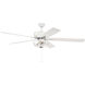 Super Pro 60 inch White and Polished Nickel with White/Washed Oak Blades Contractor Fan