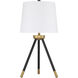 Bejamin 26 inch 60 watt Painted Black and Painted Gold Table Lamp Portable Light
