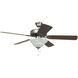 Builder Deluxe 52 inch Brushed Polished Nickel with Ash/Mahogany Blades Contractor Ceiling Fan