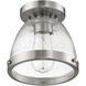 Lodie 1 Light 10 inch Brushed Polished Nickel Flushmount Ceiling Light