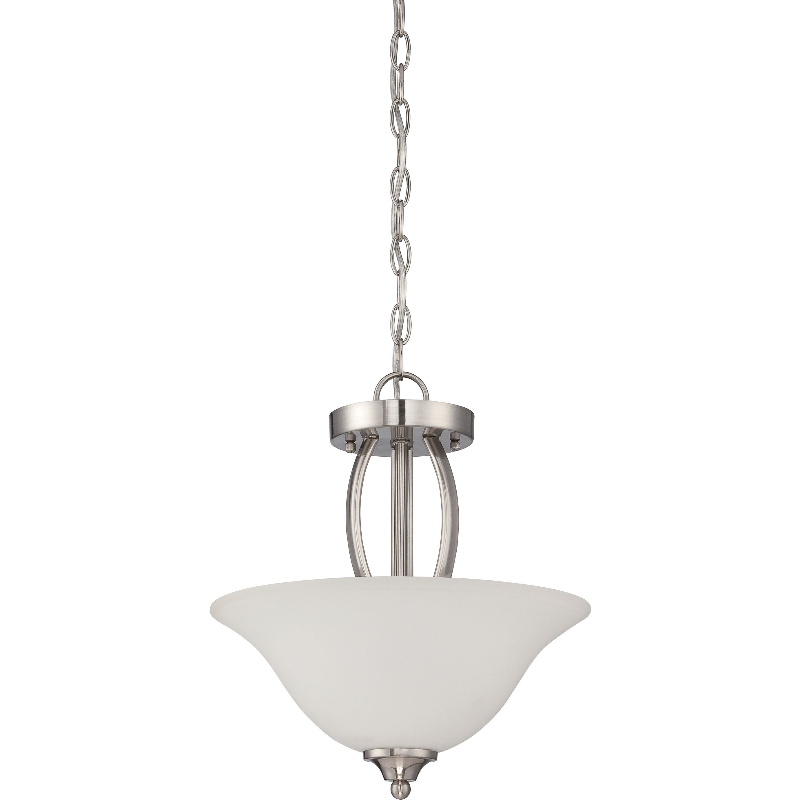 Northlake 2 Light 14 inch Satin Nickel Convertible Semi Flush Ceiling Light, Convertible to Pendant