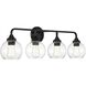 Glenda 4 Light 32 inch Flat Black Vanity Light Wall Light