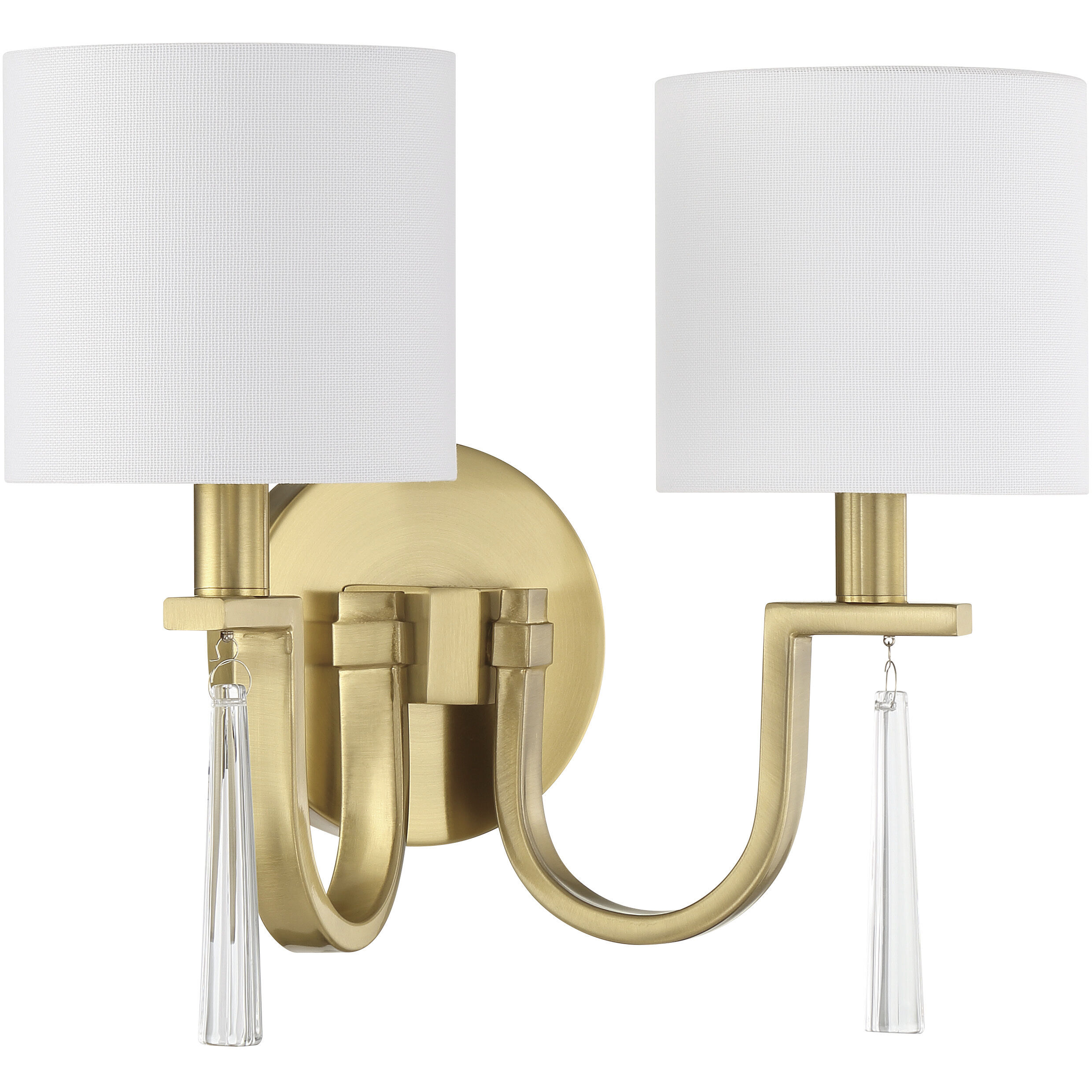 Fortuna 2 Light 12.75 inch Satin Brass Wall Sconce Wall Light
