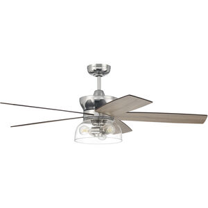 Gibson 52 inch Polished Nickel with Driftwood/Greywood Blades Ceiling Fan