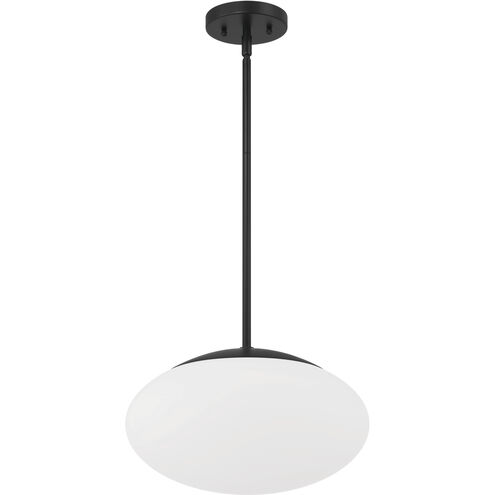 Gaze 1 Light 14 inch Flat Black Pendant Ceiling Light in Frost White