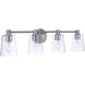 Emilio 4 Light 33 inch Brushed Polished Nickel Vanity Light Wall Light