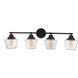Neighborhood Essex 4 Light 38 inch Flat Black Vanity Light Wall Light, Neighborhood Collection