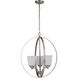 Neighborhood Tyler 3 Light 21 inch Brushed Polished Nickel Foyer Light Ceiling Light in White Frost Glass, Neighborhood Collection