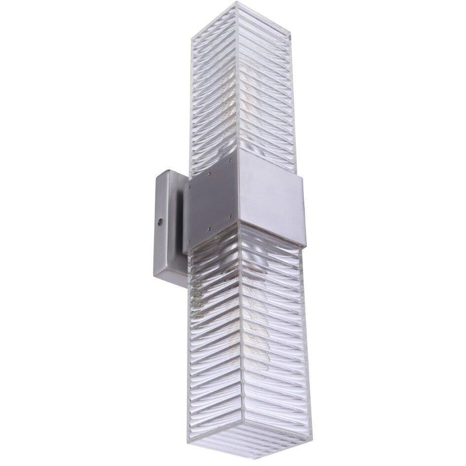 Ridge 2 Light 18 inch Satin Aluminum Outdoor Wall Sconce