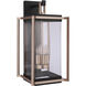 Metalwork 4 Light 27 inch Midnight/Satin Brass Outdoor Wall Lantern, Extra Large