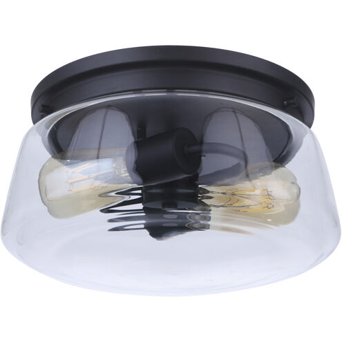 Laclede 2 Light 12 inch Midnight Outdoor Flushmount