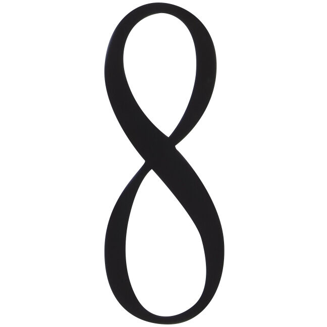 Surface Mount Flat Black Address Plaque Number in Number 8, 8