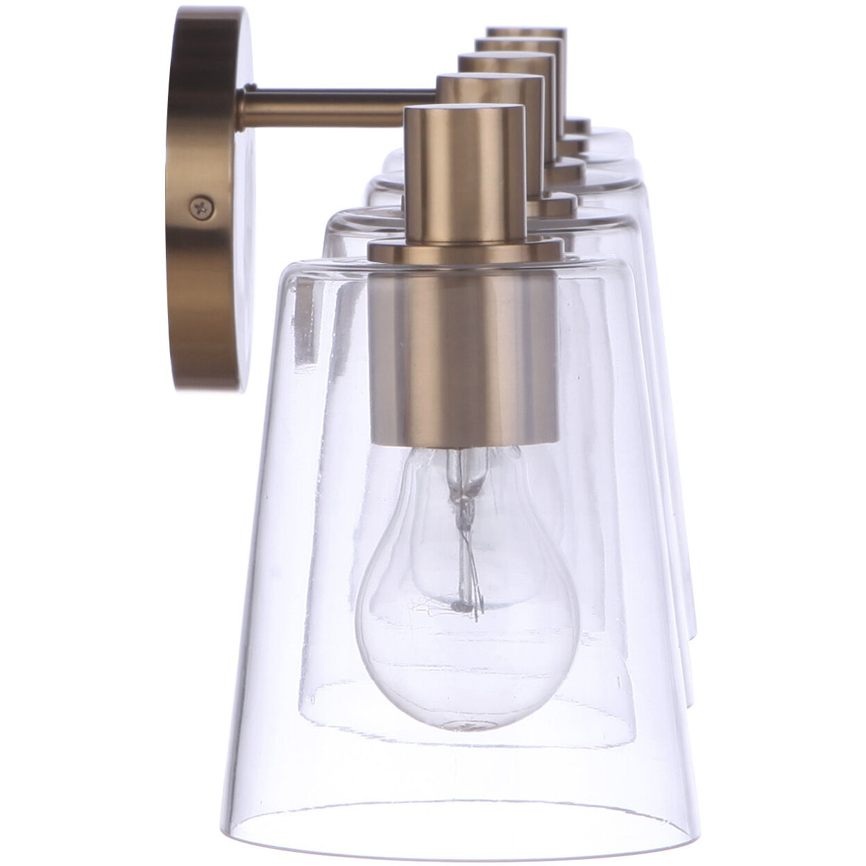 Emilio 5 Light 42 inch Satin Brass Vanity Light Wall Light