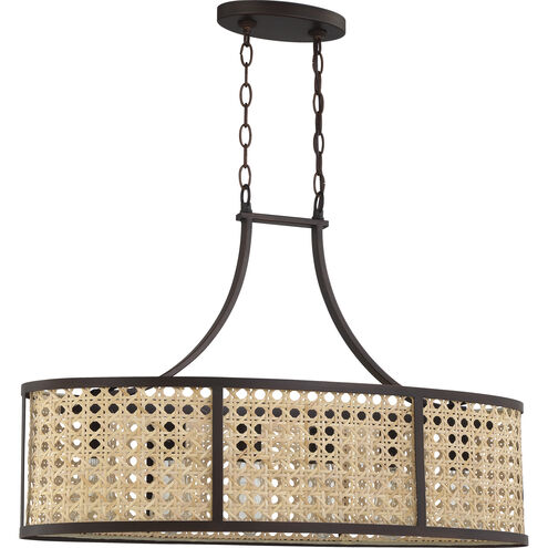 Malaya 6 Light 32 inch Aged Bronze Brushed Island Ceiling Light