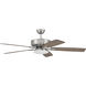 Pro Plus 112 52 inch Brushed Polished Nickel with Driftwood/Grey Walnut Blades Contractor Ceiling Fan, Slim