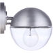 Evie Outdoor Wall Mount in Satin Aluminum, Small