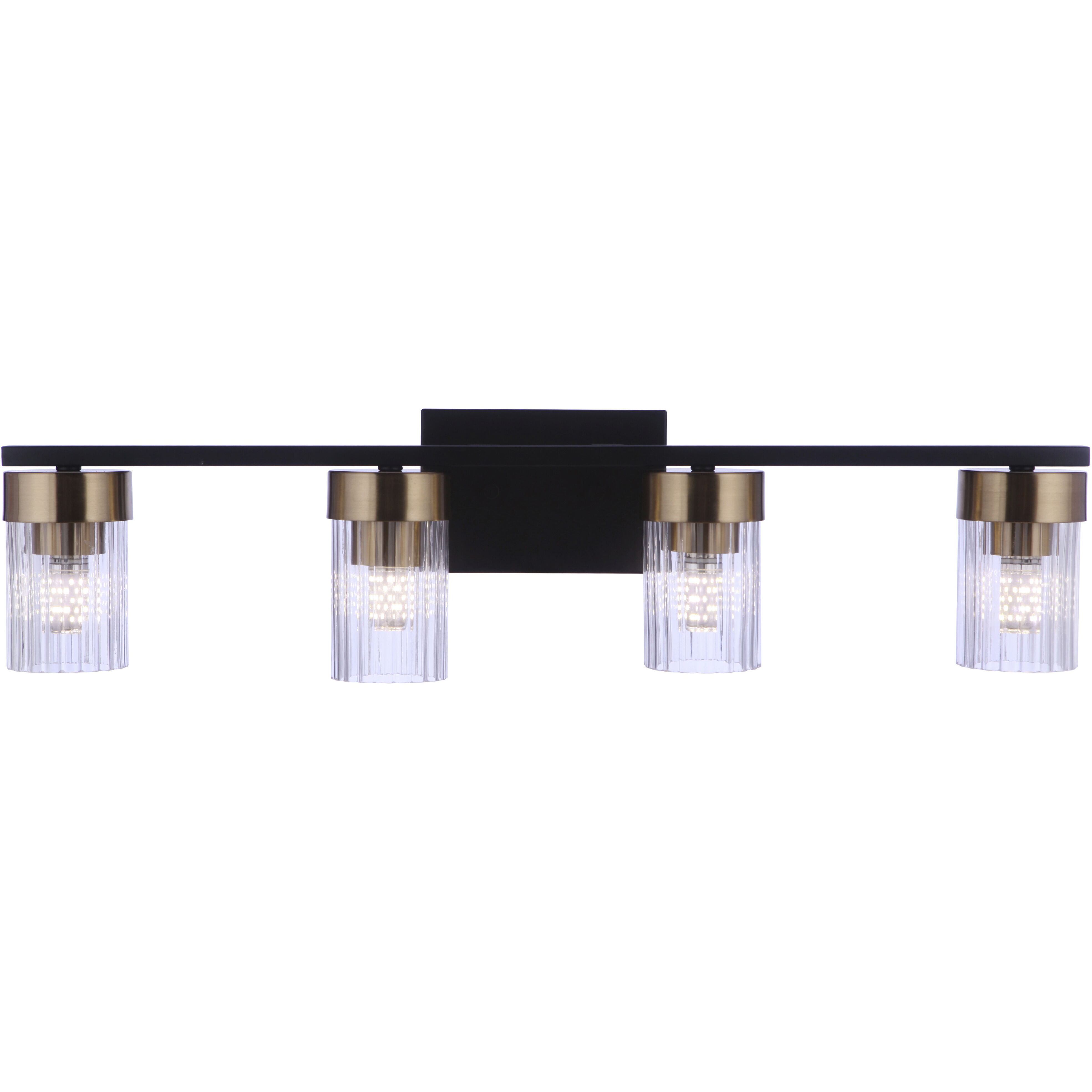 Bond Street 4 Light 27 inch Flat Black/Satin Brass Vanity Light Wall Light
