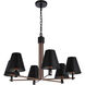 Blake 6 Light 30 inch Flat Black/Satin Brass Chandelier Ceiling Light
