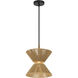 Serena 1 Light 12.13 inch Flat Black/Walnut Pendant Ceiling Light in Flat Black and Walnut