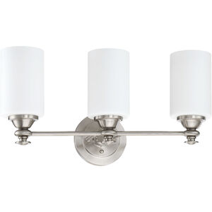 Neighborhood Dardyn 3 Light 21.5 inch Brushed Polished Nickel Vanity Light Wall Light in White Frosted Glass