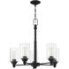 Neighborhood Dardyn 5 Light 25 inch Flat Black Chandelier Ceiling Light in Clear Glass