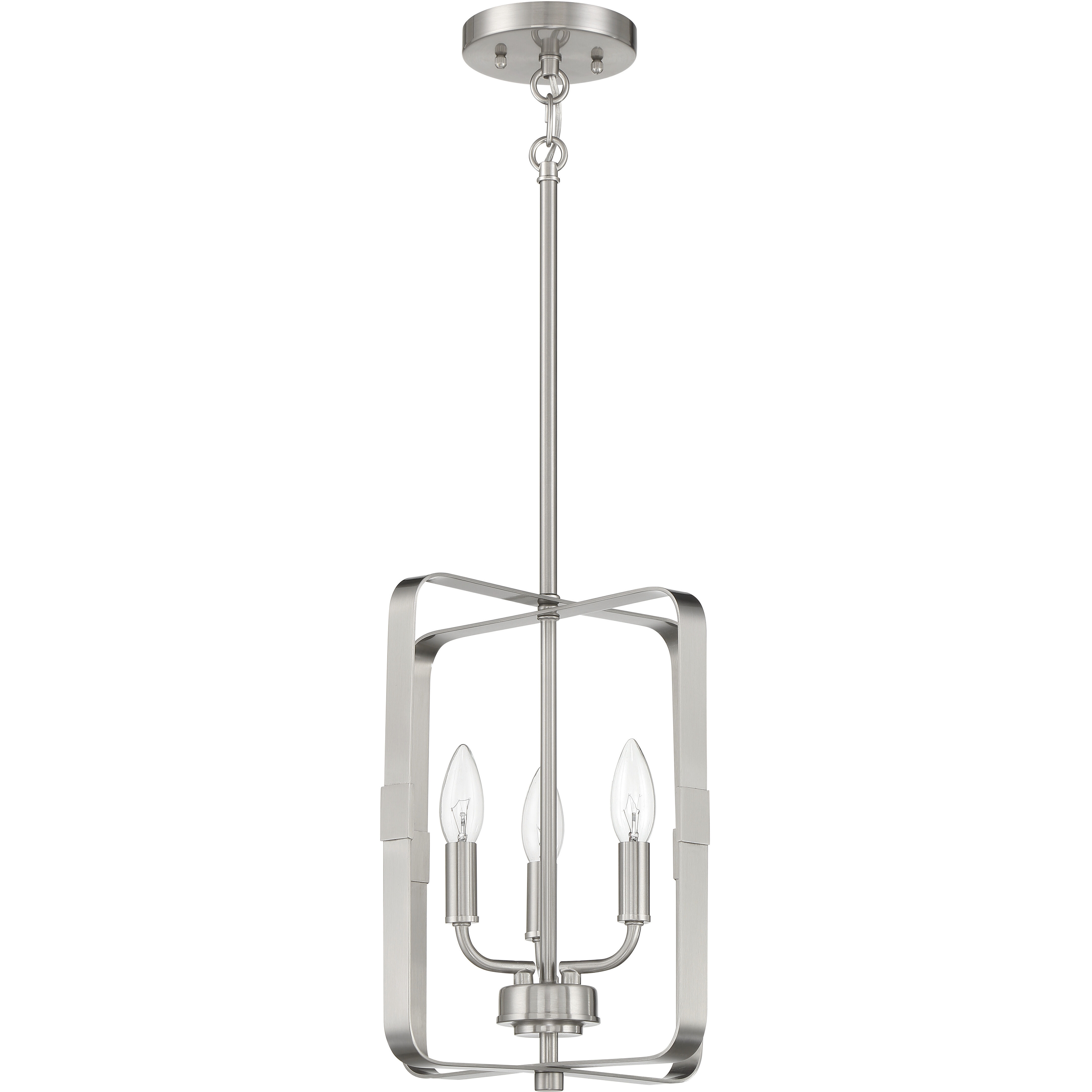 Stowe 3 Light 12 inch Brushed Polished Nickel Foyer Light Ceiling Light