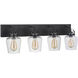 Neighborhood Trystan 4 Light 30 inch Flat Black Vanity Light Wall Light