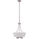 Neighborhood Tyler 4 Light 18.75 inch Brushed Polished Nickel Foyer Light Ceiling Light in White Glass, Neighborhood Collection