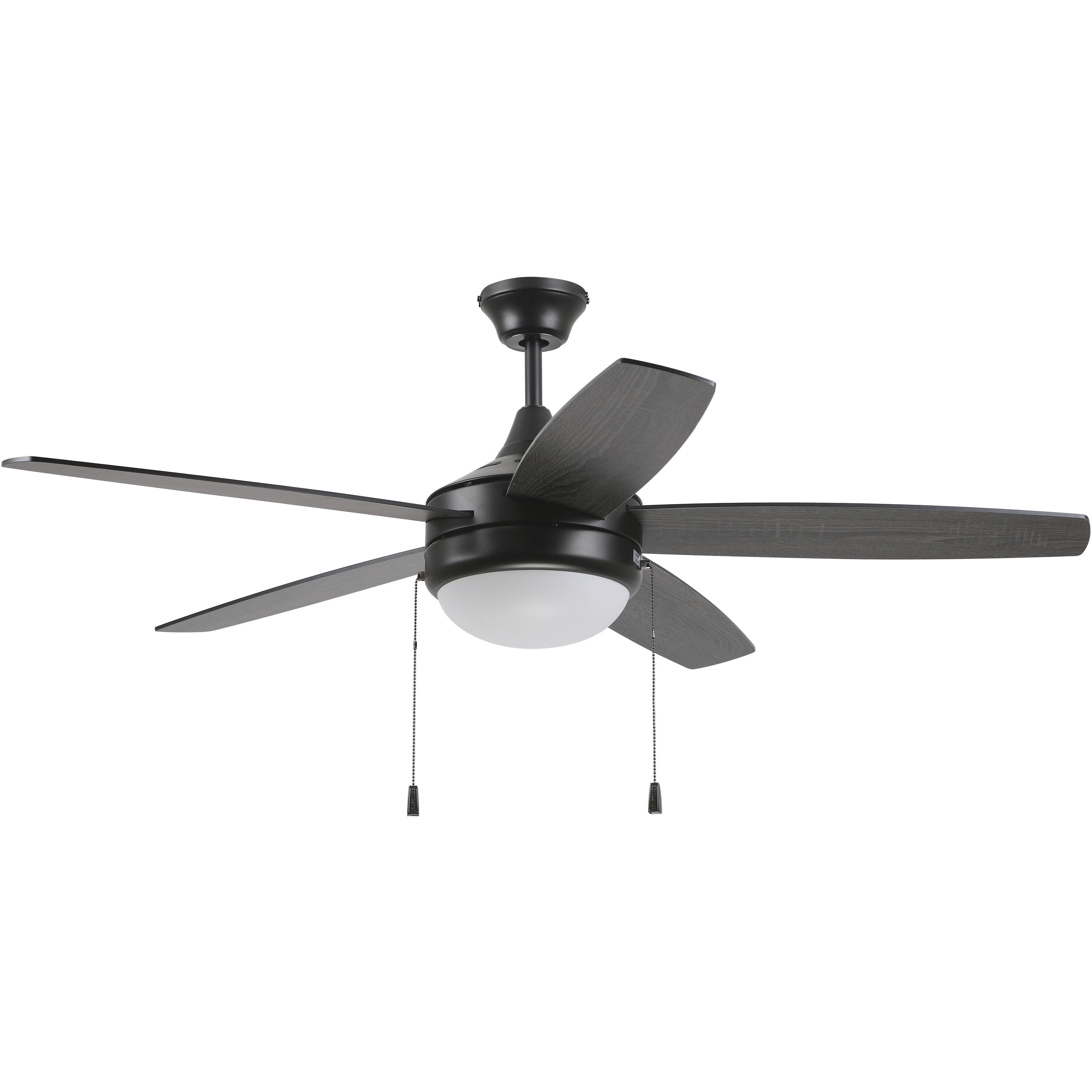 Phaze 52 inch Flat Black with Flat Black/Greywood Blades Ceiling Fan