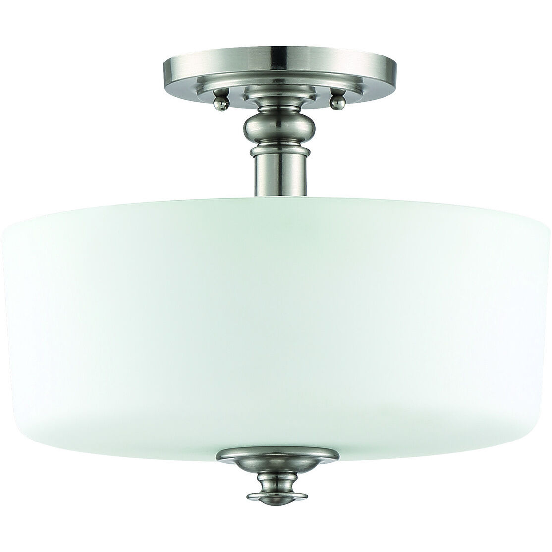 Neighborhood Dardyn 3 Light 13 inch Brushed Polished Nickel Convertible Semi Flush Ceiling Light in White Frosted Glass, Convertible to Pendant